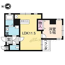 シルクシティ花 3階1LDKの間取り