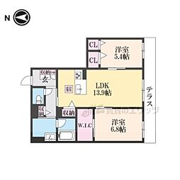 グランコート北浦 2LDKの間取図画像