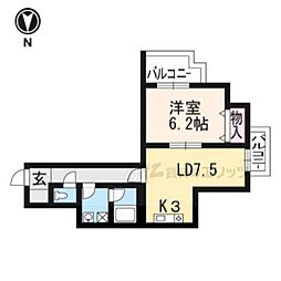 アトレ桂 1LDKの間取図画像