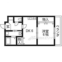 ラモーダ西院 1DKの間取図画像