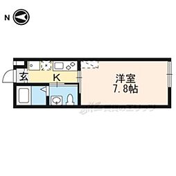 エム'ズ京都駅WEST 1Kの間取図画像