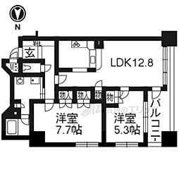 アンビエント京都駅前 2LDKの間取図画像