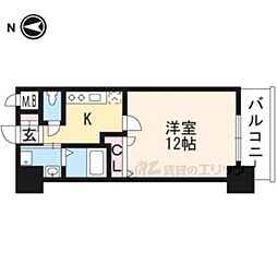エスリード西小路御池 1Kの間取図画像
