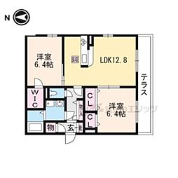 グレース西大路御池 2LDKの間取図画像
