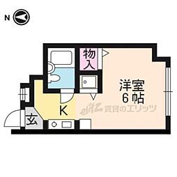 スタジオーネ桂 1Kの間取図画像