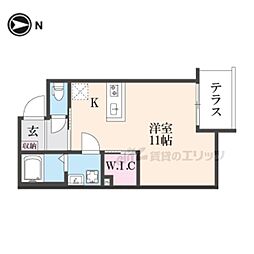 ウェルスクエア壬生高辻通 ワンルームの間取図画像