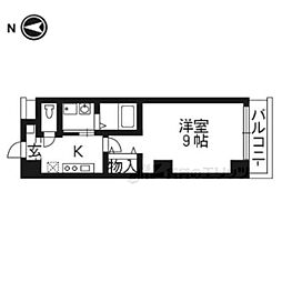 グランレブリーカツラ 1Kの間取図画像