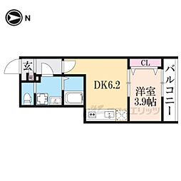 ARCA桂川 1DKの間取図画像