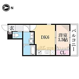 ARCA桂川 1DKの間取図画像