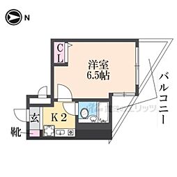 エスリード京都駅前 1Kの間取図画像