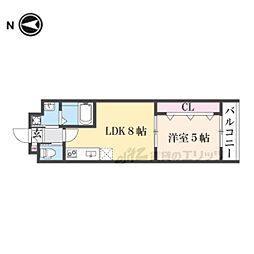 ARCA嵯峨嵐山 1LDKの間取図画像