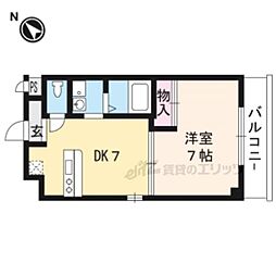 アクアヒルズ 1DKの間取図画像