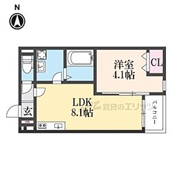 REGIES京都梅小路(レジエス京都梅小路) 1LDKの間取図画像