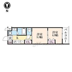 ARCOBALENO KYOTO NISHIKYOGOKU 2Kの間取図画像