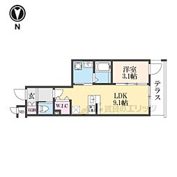 ARCOBALENO KYOTO NISHIKYOGOKU 1LDKの間取図画像