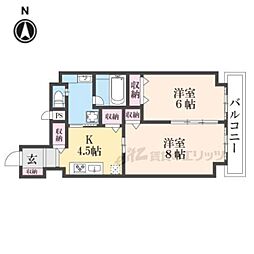 Casa花車 2DKの間取図画像