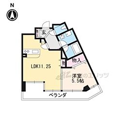 エクセルコート京都五条坂 1LDKの間取図画像