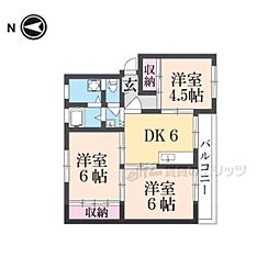 西浦住宅E棟 3DKの間取図画像