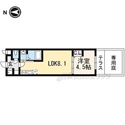 アドバンス京都北大路レフィナード 1DKの間取図画像