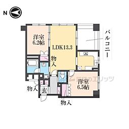 リーガル京都二条城東 2LDKの間取図画像