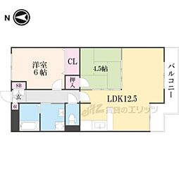 カルム常盤 2LDKの間取図画像