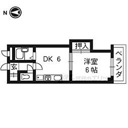 LE.SAPHIR八条 1DKの間取図画像