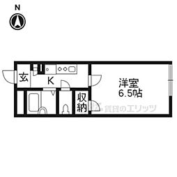 レオパレスボヌール 1Kの間取図画像