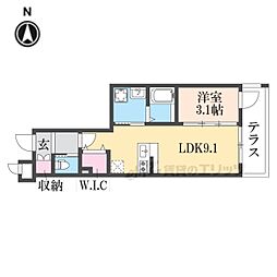 ARCOBALENO KYOTO NISHIKYOGOKU 1LDKの間取図画像