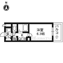 エステムコート御所南2 1Kの間取図画像