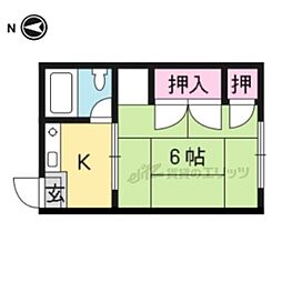 たつみ荘3号館 1Kの間取図画像