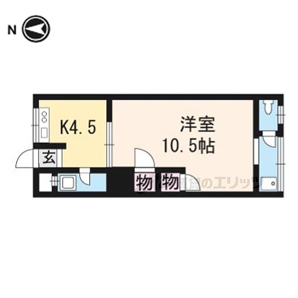 京都府京都市左京区一乗寺河原田町(賃貸マンション1K・4階・30.00㎡)の写真 その2