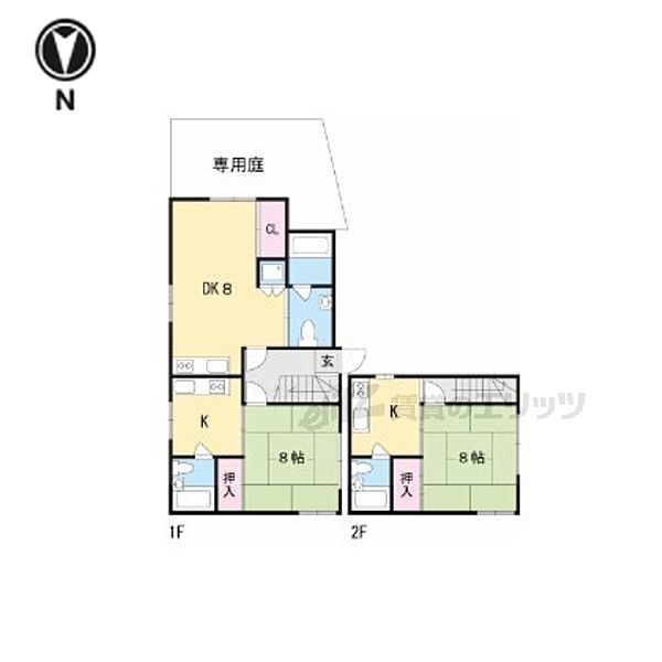 北白川下池田町75吉村様宅離れ 上号｜京都府京都市左京区北白川下池田町(賃貸アパート1K・2階・24.30㎡)の写真 その2