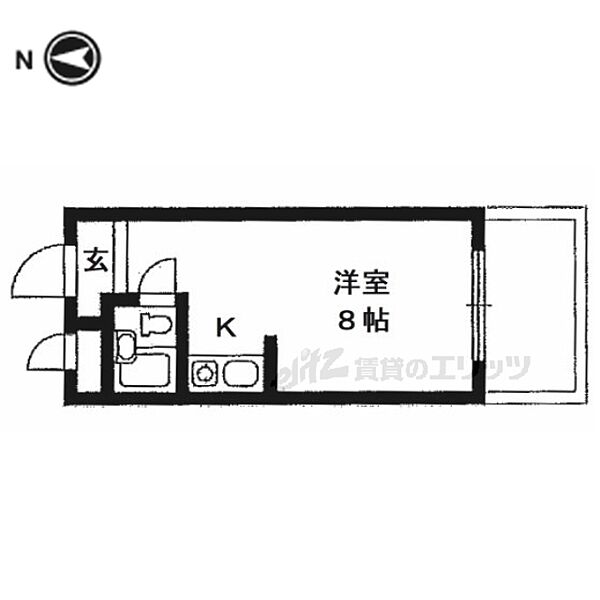 スクエア20 308｜京都府京都市左京区田中西大久保町(賃貸マンション1R・3階・16.20㎡)の写真 その2