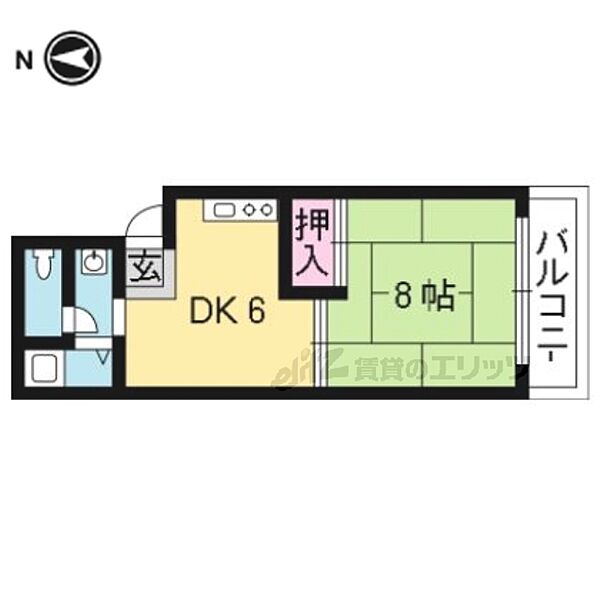 サンライズ紫野 A203｜京都府京都市北区紫野東舟岡町(賃貸マンション1DK・2階・28.33㎡)の写真 その2