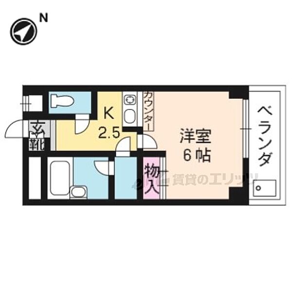 京都府京都市左京区北白川大堂町(賃貸マンション1K・4階・22.00㎡)の写真 その2