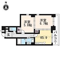 京都府京都市中京区御幸町通二条下る山本町（賃貸マンション2K・6階・43.35㎡） その1