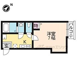 フラッティ千本鞍馬口 3階1Kの間取り