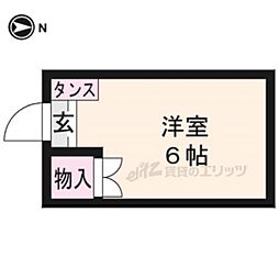 福ノ川ハイツ 1階ワンルームの間取り