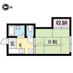 叡山電鉄叡山本線 一乗寺駅 徒歩3分の賃貸アパート 2階1Kの間取り