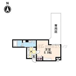 フラッティＫ＆Ｓ千本寺之内 1階1Kの間取り