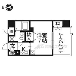 ベラジオ四条烏丸 1Kの間取図画像