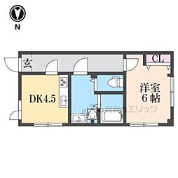 アミティ高原 1DKの間取図画像