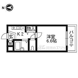 カーサ3 1Kの間取図画像