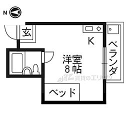 ハイツエスペランザ ワンルームの間取図画像