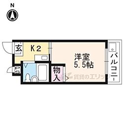 第1日の出ハイツ 1Kの間取図画像