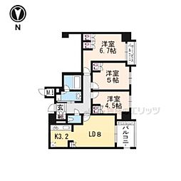 ブランズ京都御所西 3LDKの間取図画像