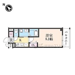 ベラジオ雅び京都洛北ガーデン 1Kの間取図画像