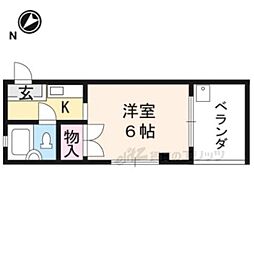 サンライズヒガシラ 1Kの間取図画像