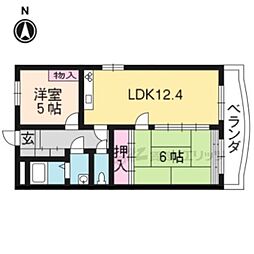 イースタン尊上院 2LDKの間取図画像