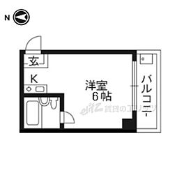ヴィラサンモリッツ ワンルームの間取図画像